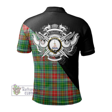 Muirhead Tartan Polo Shirt with Family Crest and Military Logo Style - Tartan Vibes Clothing
