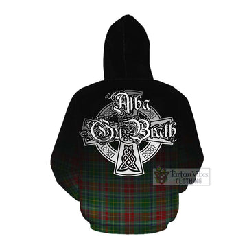 Tartan Vibes Clothing Muirhead Tartan Cotton Hoodie Featuring Alba Gu Brath Family Crest Celtic Inspired