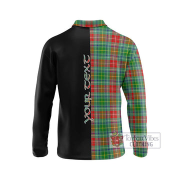 Muirhead Tartan Long Sleeve Polo Shirt with Family Crest and Half Of Me Style - Tartan Vibes Clothing