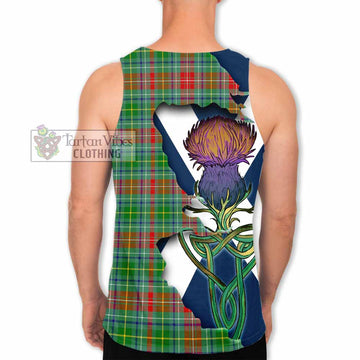 Tartan Vibes Clothing Muirhead Tartan Family Crest Men's Tank Top Scottish Thistle Celtic Inspired