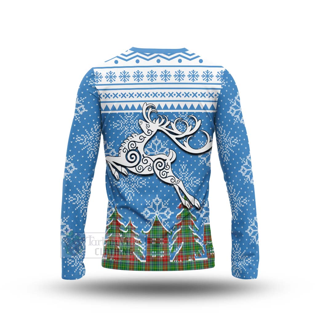 Muirhead Clan Christmas Long Sleeve T-Shirt Celtic Reindeer Style - Tartan Vibes Clothing