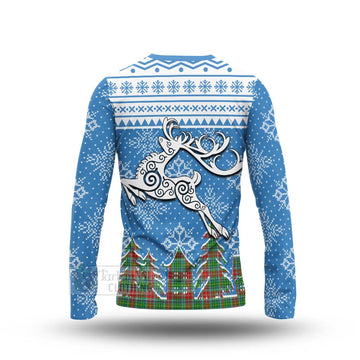 Muirhead Clan Christmas Long Sleeve T-Shirt Celtic Reindeer Style - Tartan Vibes Clothing