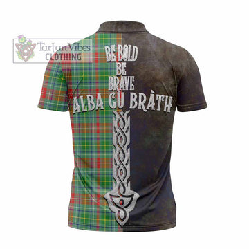 Muirhead Tartan Family Crest Zipper Polo Shirt Alba Gu Brath Be Brave Lion Ancient Style