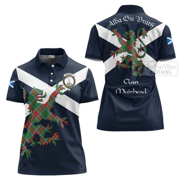 Muirhead Tartan Lion Rampant Women's Polo Shirt Proudly Display Your Heritage with Alba Gu Brath and Clan Name - Tartan Vibes Clothing