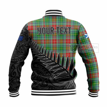 Muirhead Crest Tartan Baseball Jacket with New Zealand Silver Fern Half Style - Tartan Vibes Clothing