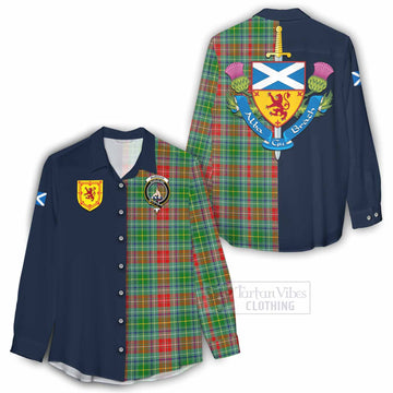 Muirhead Tartan Women's Casual Shirt Alba with Scottish Lion Royal Arm Half Style - Tartan Vibes Clothing