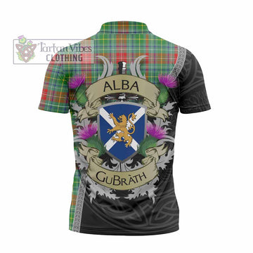 Muirhead Tartan Family Crest Zipper Polo Shirt Lion Rampant Royal Thistle Shield Celtic Inspired - Tartan Vibes Clothing