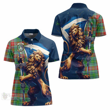 Muirhead Tartan Family Crest Women's Polo Shirt with Scottish Majestic Lion - Tartan Vibes Clothing