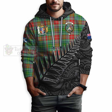 Muirhead Crest Tartan Hoodie with New Zealand Silver Fern Half Style - Tartan Vibes Clothing