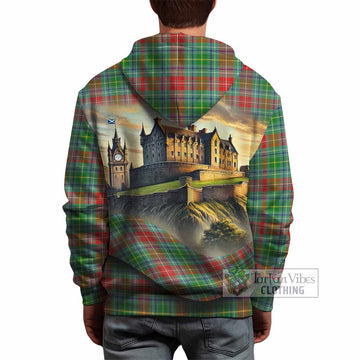 Muirhead Tartan Family Crest Hoodie with Scottish Ancient Castle Style - Tartan Vibes Clothing