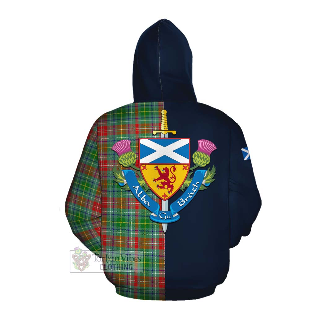 Muirhead Tartan Cotton Hoodie Alba with Scottish Lion Royal Arm Half Style Pullover Hoodie - Tartan Vibes Clothing