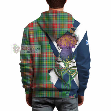 Tartan Vibes Clothing Muirhead Tartan Family Crest Hoodie Scottish Thistle Celtic Inspired