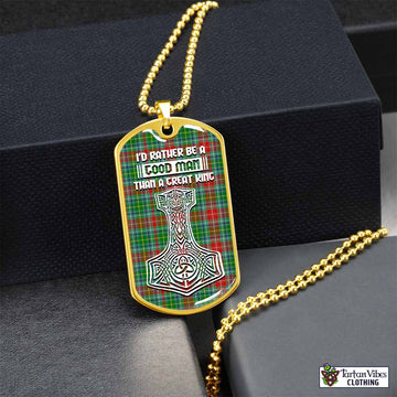 Muirhead Tartan Dog Tag Necklace Viking Mjolnir Style Gold No - Tartan Vibes Clothing