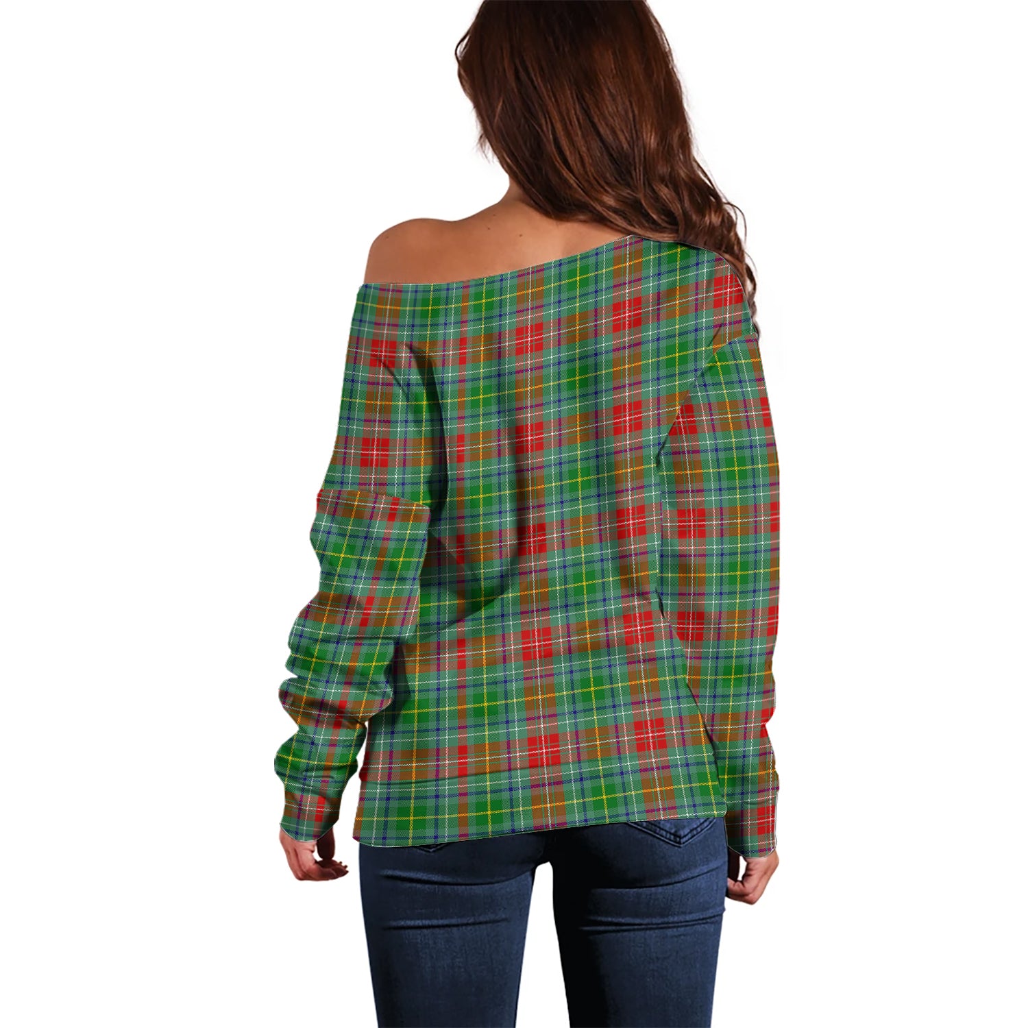 Muirhead Tartan Off Shoulder Women Sweater - Tartan Vibes Clothing
