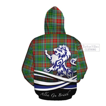 Muirhead Tartan Cotton Hoodie with Alba Gu Brath Regal Lion Emblem Pullover Hoodie - Tartan Vibes Clothing