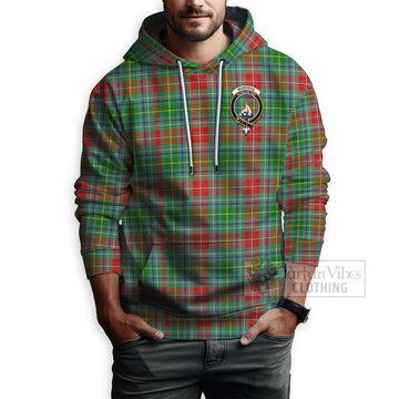 Muirhead Tartan Hoodie with Family Crest and Bearded Skull Holding Bottles of Whiskey - Tartan Vibes Clothing