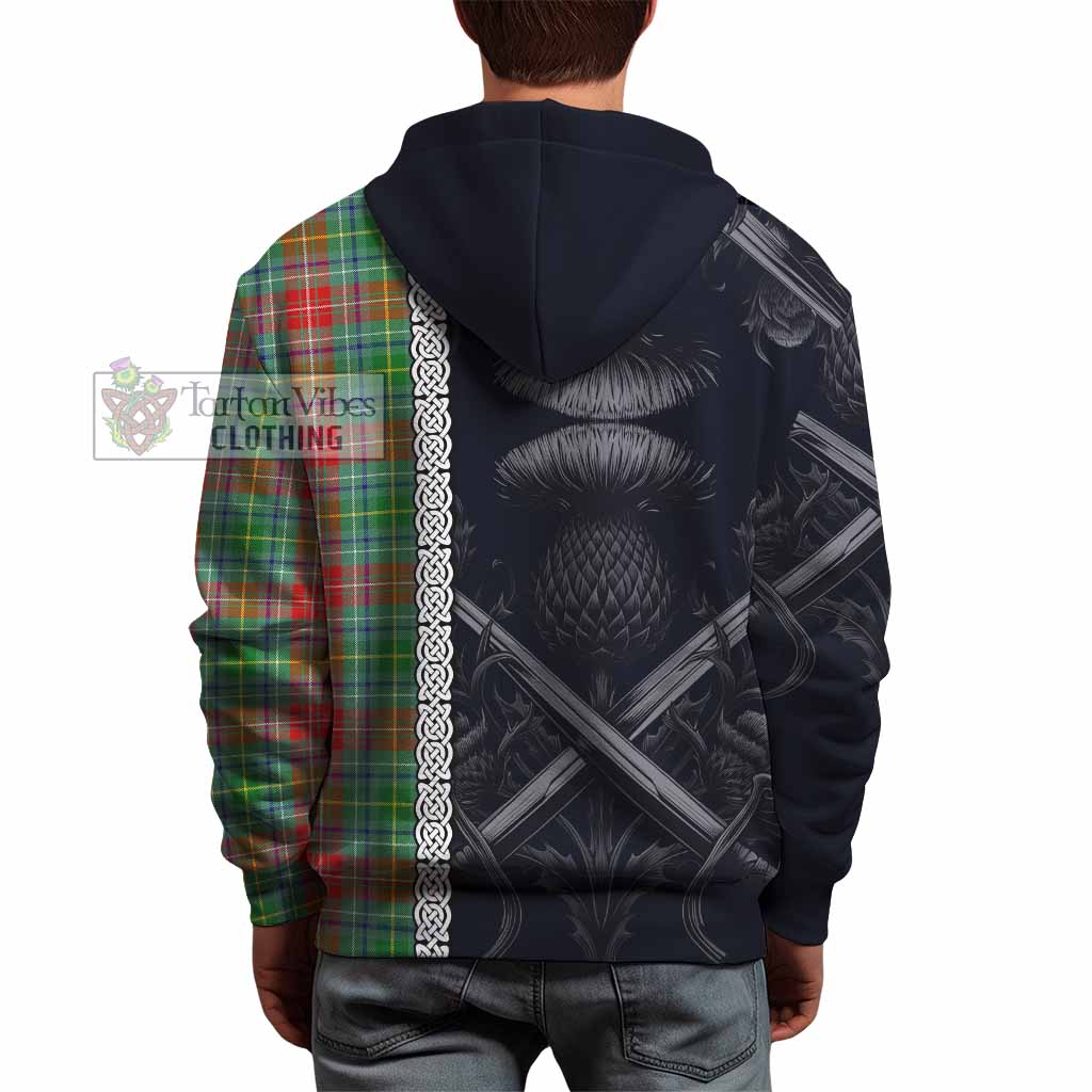 Muirhead Tartan Hoodie with Family Crest Cross Sword Thistle Celtic Vibes - Tartan Vibes Clothing