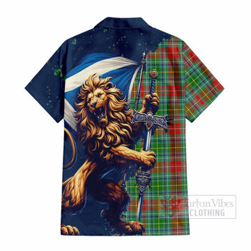 Muirhead Tartan Family Crest Hawaiian Shirt with Scottish Majestic Lion - Tartan Vibes Clothing