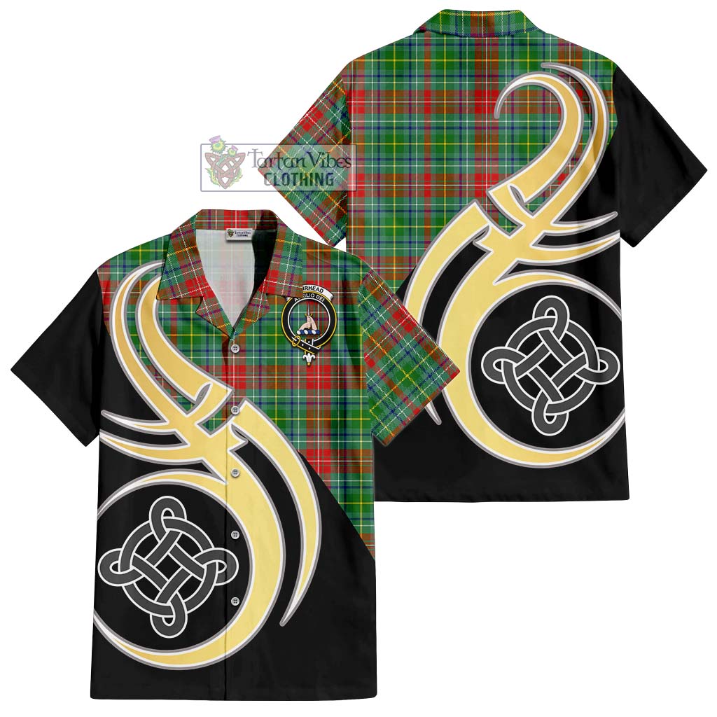 Muirhead Tartan Hawaiian Shirt with Family Crest and Celtic Symbol Style - Tartan Vibes Clothing