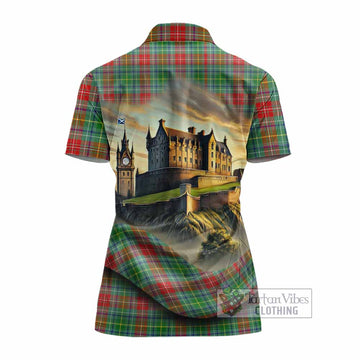 Muirhead Tartan Family Crest Women's Polo Shirt with Scottish Ancient Castle Style - Tartan Vibes Clothing