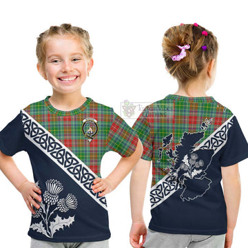 Muirhead Tartan Kid T-Shirt Featuring Thistle and Scotland Map - Tartan Vibes Clothing