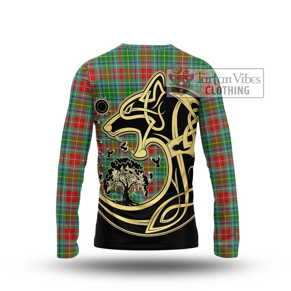 Muirhead Tartan Long Sleeve T-Shirt with Family Crest Celtic Wolf Style - Tartan Vibes Clothing