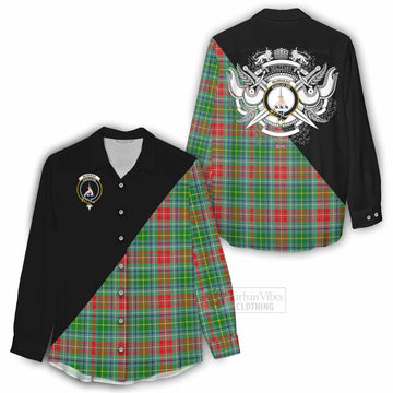 Muirhead Tartan Women's Casual Shirt with Family Crest and Military Logo Style - Tartan Vibes Clothing