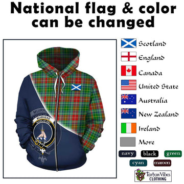 Muirhead Tartan Hoodie with Personalised National Flag and Family Crest Half Style - Tartan Vibes Clothing