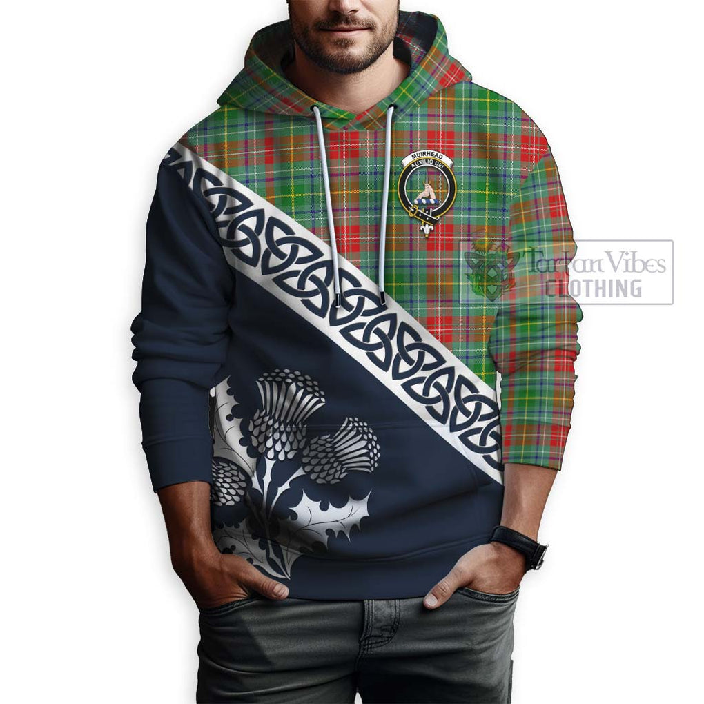 Muirhead Tartan Hoodie Featuring Thistle and Scotland Map - Tartan Vibes Clothing