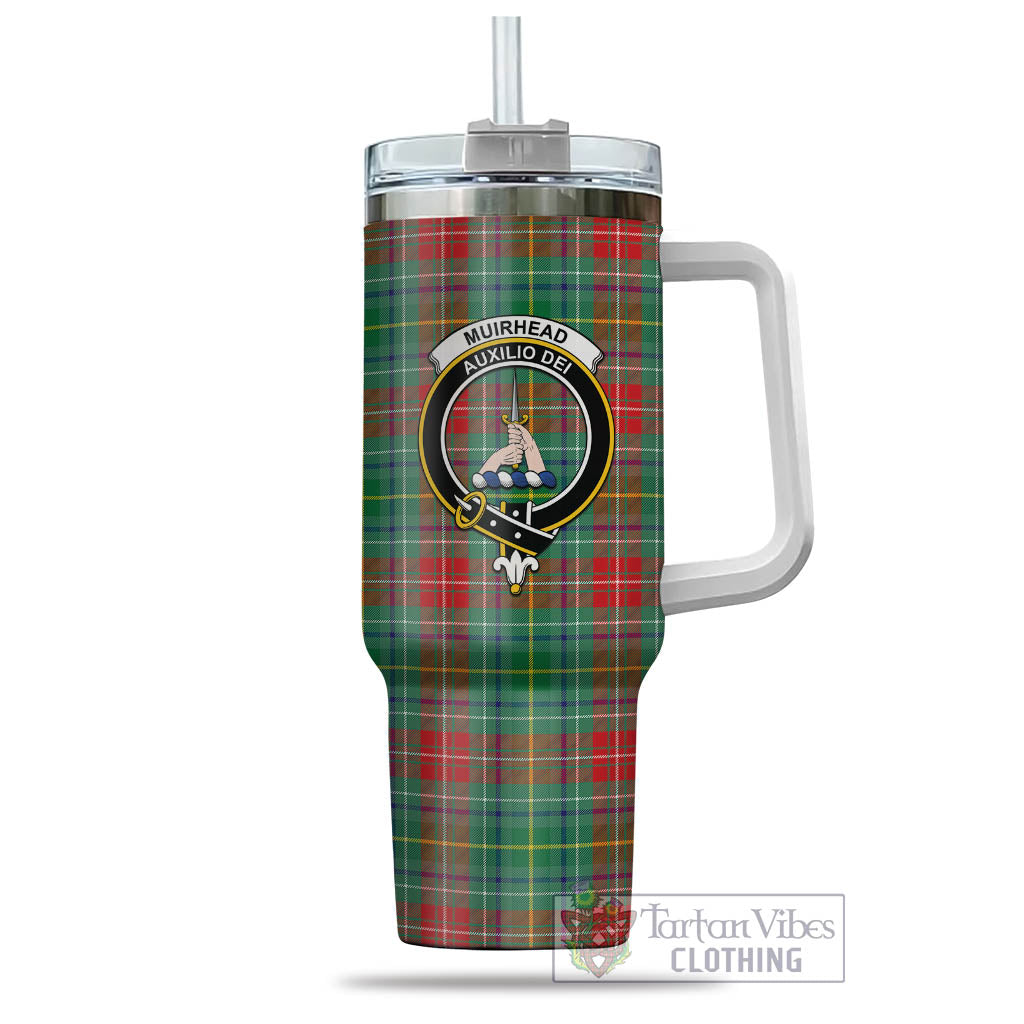 Muirhead Tartan Tumbler with Handle with Family Crest - Tartan Vibes Clothing