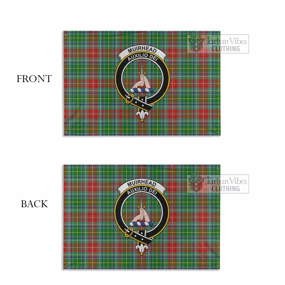 Tartan Vibes Clothing Muirhead Tartan House Flag with Family Crest