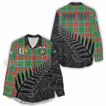 Muirhead Crest Tartan Women's Casual Shirt with New Zealand Silver Fern Half Style - Tartan Vibes Clothing