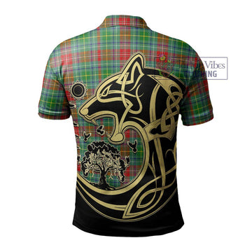 Muirhead Tartan Polo Shirt with Family Crest Celtic Wolf Style - Tartan Vibes Clothing