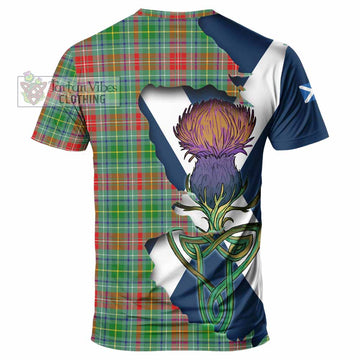 Tartan Vibes Clothing Muirhead Tartan Family Crest T-Shirt Scottish Thistle Celtic Inspired