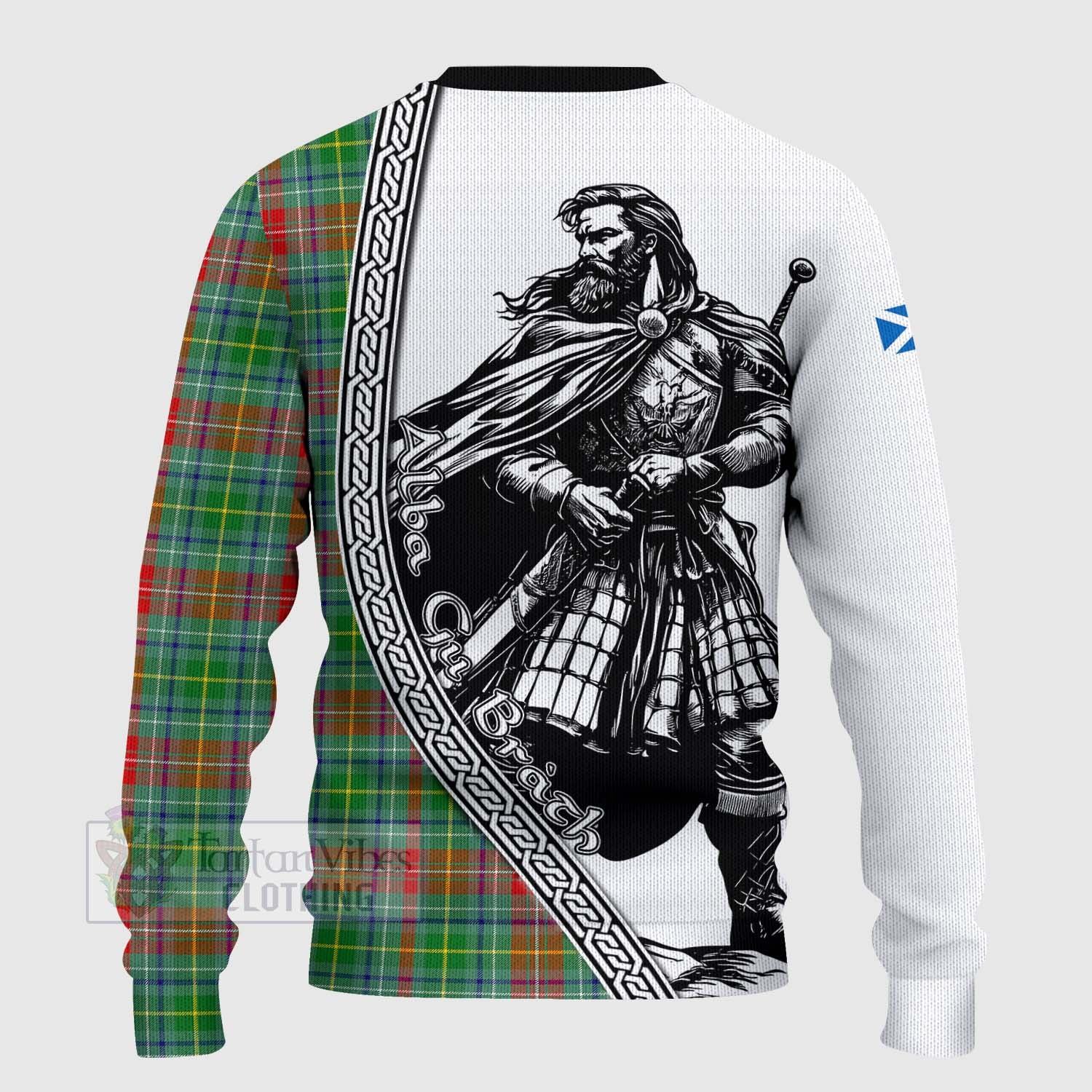 Muirhead Tartan Clan Crest Knitted Sweater with Highlander Warrior Celtic Style - Tartan Vibes Clothing