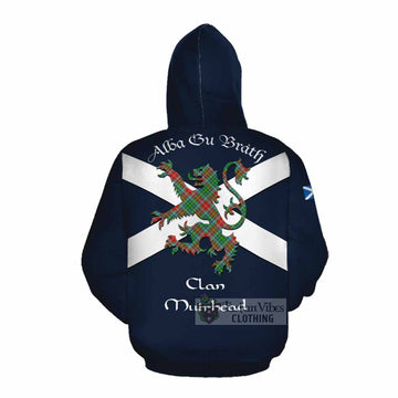 Muirhead Tartan Lion Rampant Cotton Hoodie Proudly Display Your Heritage with Alba Gu Brath and Clan Name Pullover Hoodie - Tartan Vibes Clothing