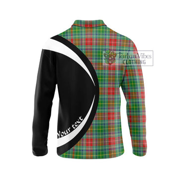Muirhead Tartan Long Sleeve Polo Shirt with Family Crest Circle Style - Tartan Vibes Clothing