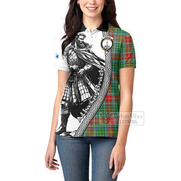 Muirhead Tartan Clan Crest Women's Polo Shirt with Highlander Warrior Celtic Style - Tartan Vibes Clothing