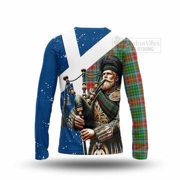 Muirhead Tartan Long Sleeve T-Shirt with Family Crest Scottish Bagpiper Vibes - Tartan Vibes Clothing