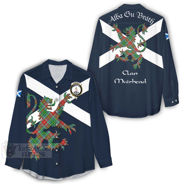 Muirhead Tartan Lion Rampant Women's Casual Shirt Proudly Display Your Heritage with Alba Gu Brath and Clan Name - Tartan Vibes Clothing