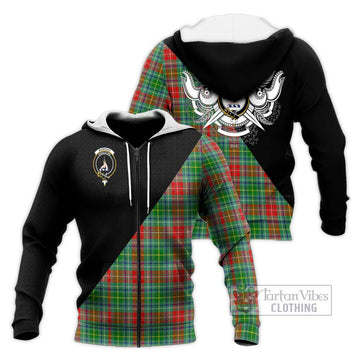 Muirhead Tartan Knitted Hoodie with Family Crest and Military Logo Style Unisex Knitted Zip Hoodie - Tartan Vibes Clothing