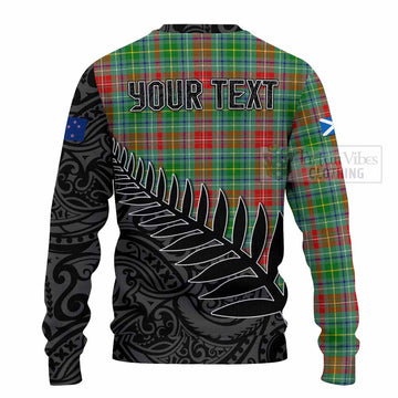 Muirhead Crest Tartan Knitted Sweater with New Zealand Silver Fern Half Style - Tartan Vibes Clothing