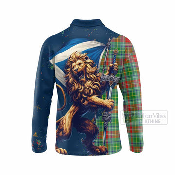 Muirhead Tartan Family Crest Long Sleeve Polo Shirt with Scottish Majestic Lion - Tartan Vibes Clothing