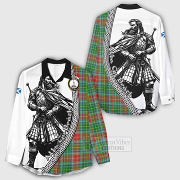 Muirhead Tartan Clan Crest Women's Casual Shirt with Highlander Warrior Celtic Style - Tartan Vibes Clothing