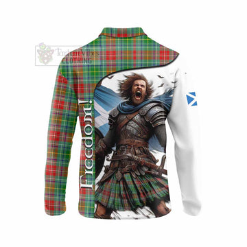 Tartan Vibes Clothing Muirhead Crest Tartan Long Sleeve Polo Shirt Inspired by the Freedom of Scottish Warrior