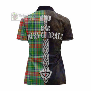 Muirhead Tartan Family Crest Women's Polo Shirt Alba Gu Brath Be Brave Lion Ancient Style