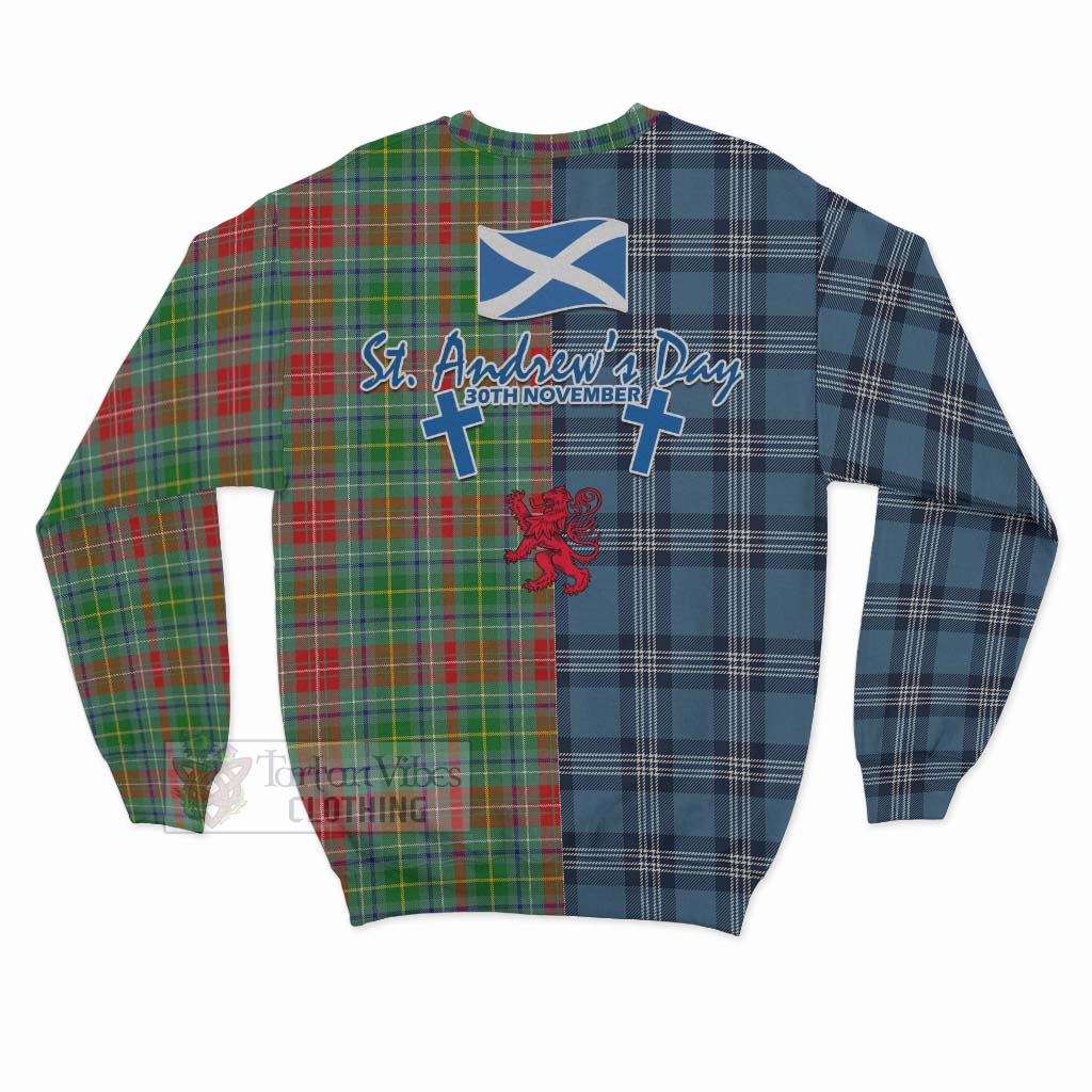 Muirhead Tartan Sweatshirt Happy St. Andrew's Day Half Tartan Style - Tartan Vibes Clothing