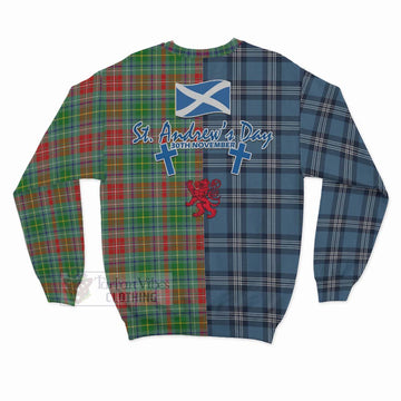 Muirhead Tartan Sweatshirt Happy St. Andrew's Day Half Tartan Style - Tartan Vibes Clothing