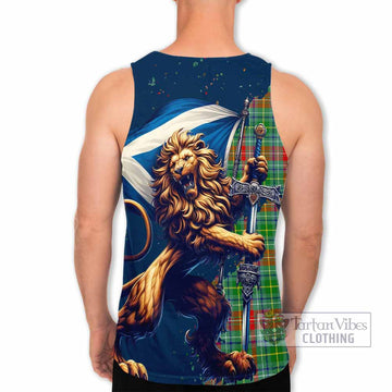 Muirhead Tartan Family Crest Men's Tank Top with Scottish Majestic Lion - Tartan Vibes Clothing