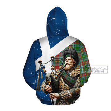 Muirhead Tartan Cotton Hoodie with Family Crest Scottish Bagpiper Vibes Pullover Hoodie - Tartan Vibes Clothing